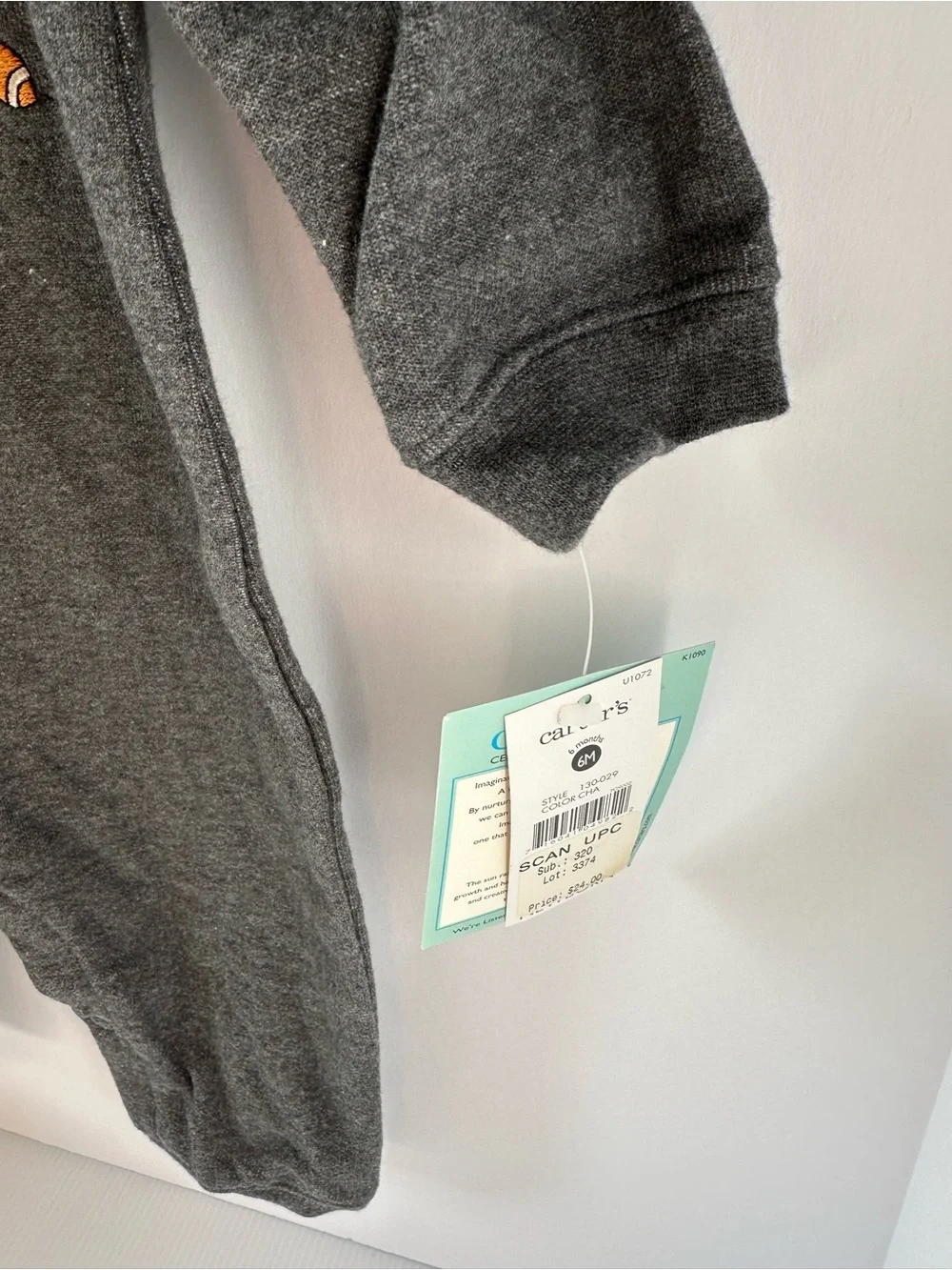Carter’s Baby Boy Romper 3-6M NWT Gray Polo